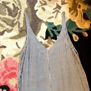 Anthropologie striped overalls size large